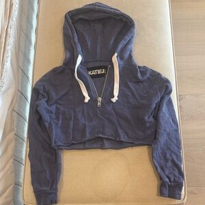 Katie J Blue Cropped Hoodie